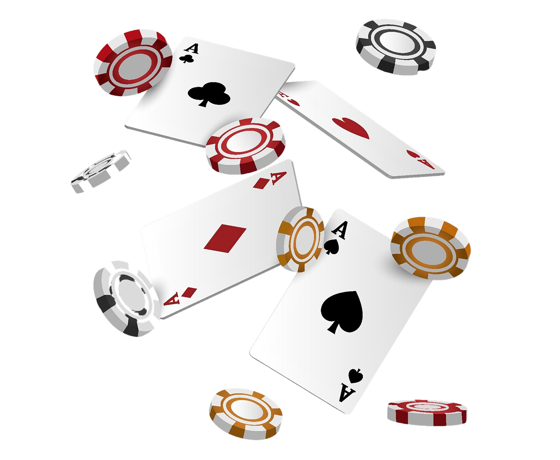 Realistic Casino Chips Cards Falling